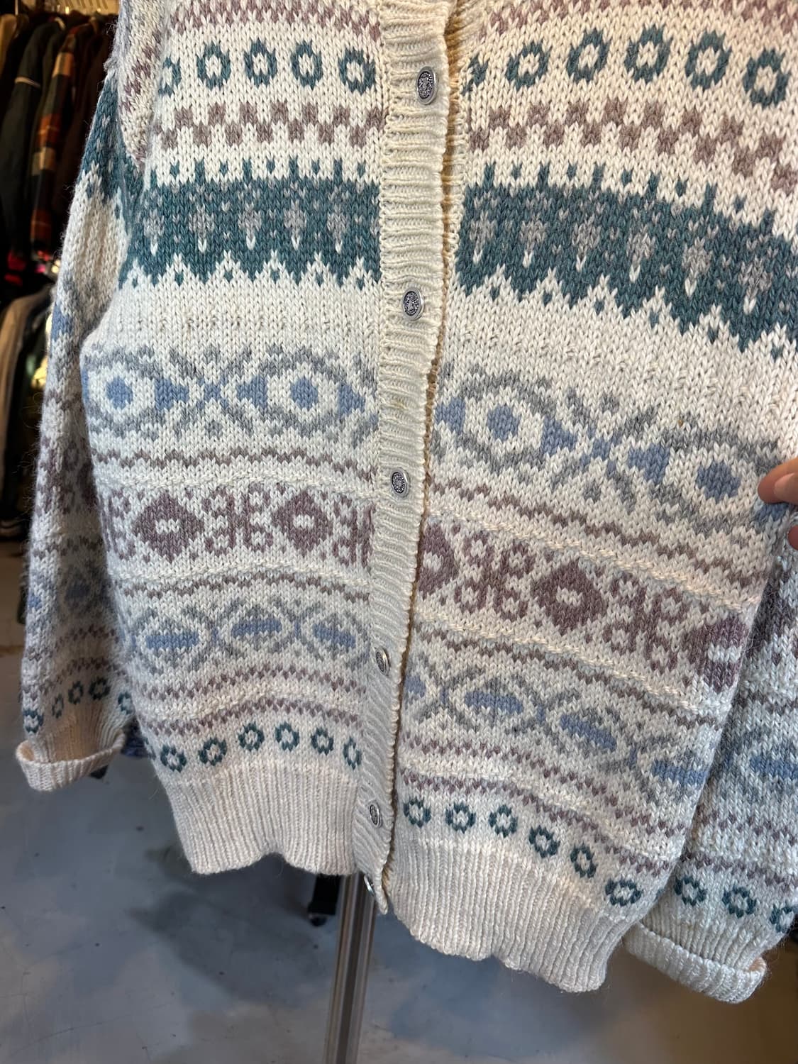 유럽발 Moffat Woollens 헤비 울 에스닉 가디건 상품이미지4