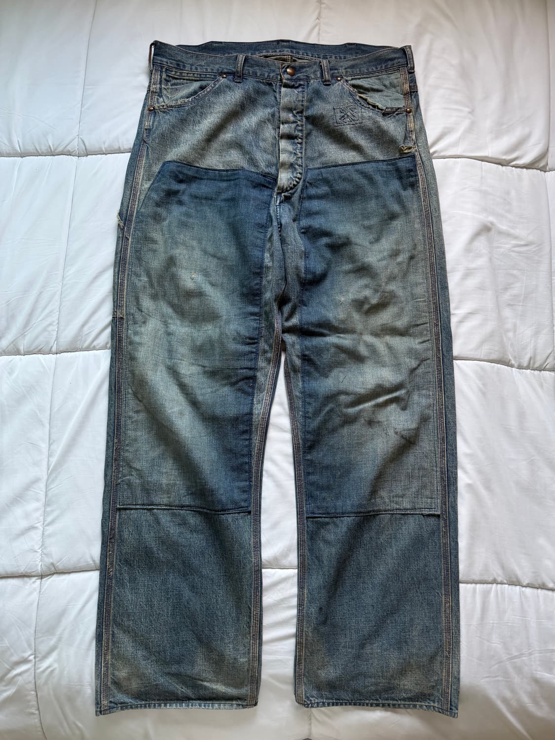 [M] 세인트미카엘 더블니 페인터 데님 팬츠 상품이미지1