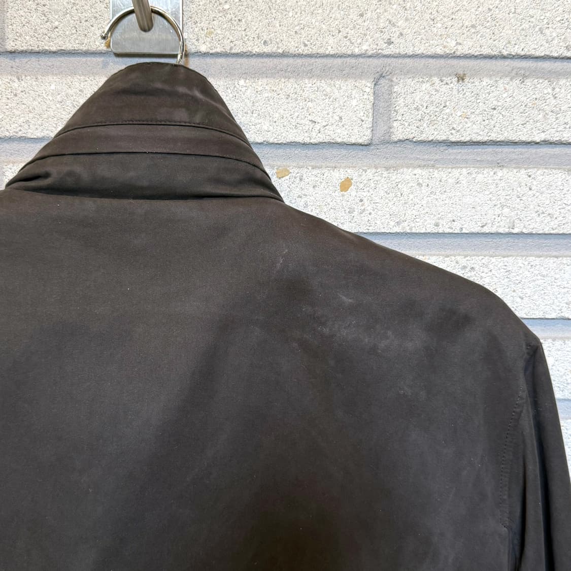 JPN VINTAGE 미니멀 풀집업 레인코트 파카 몰스킨 디테일 블랙 상품이미지5