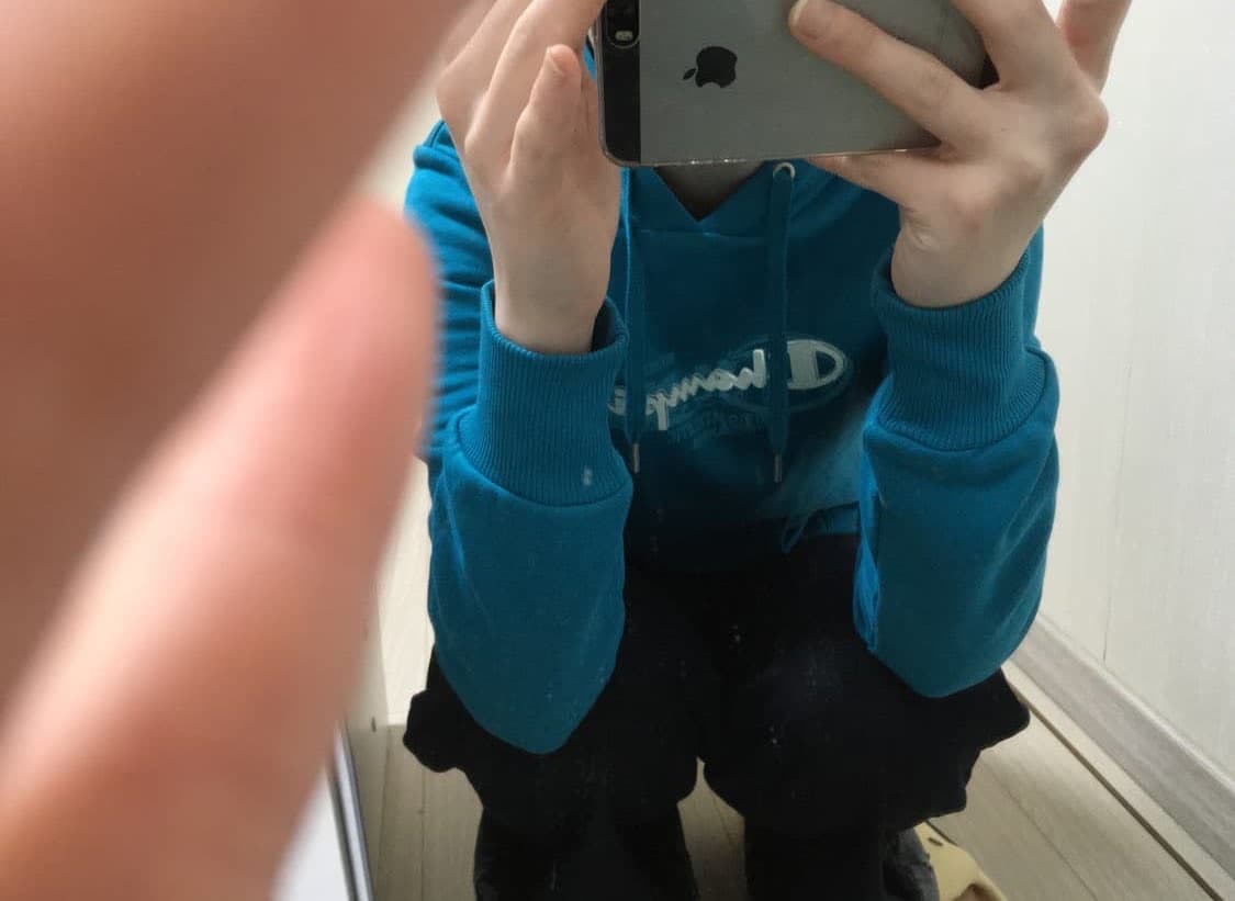 챔피온 블루 너드 핏 후드 상품이미지1