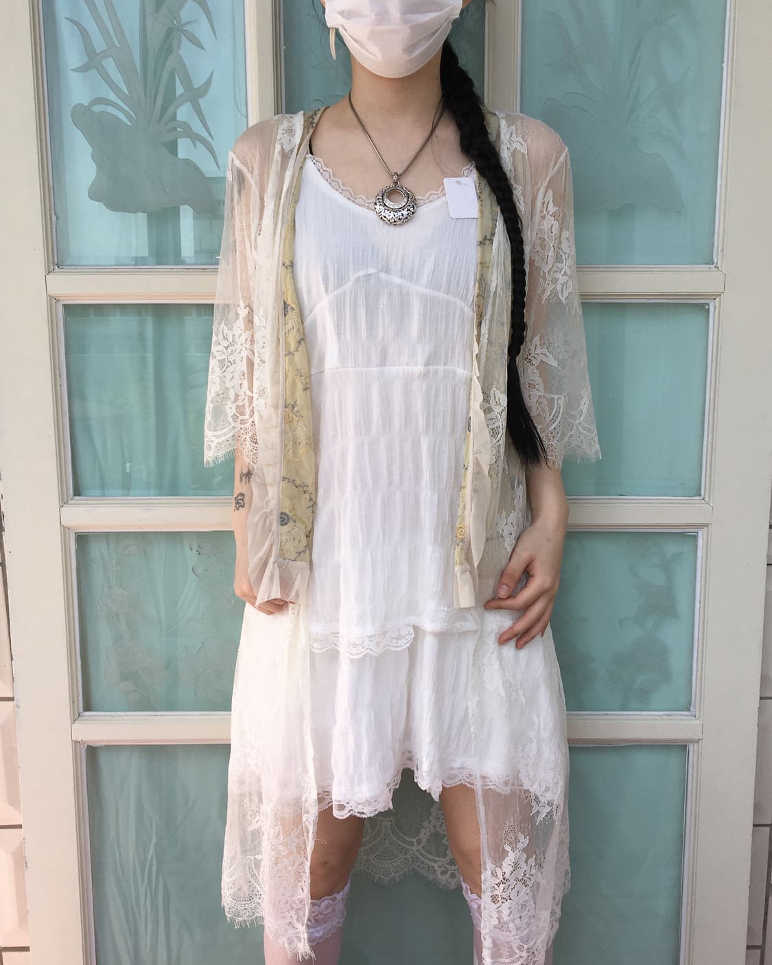 Lace open long cardigan 상품이미지4