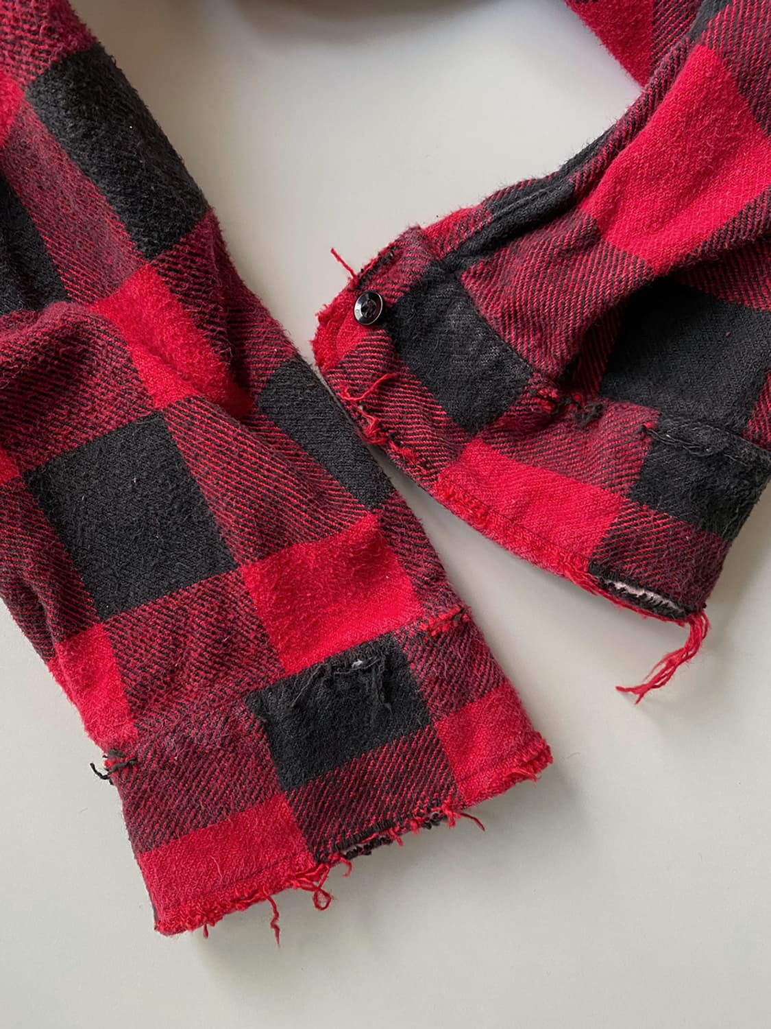 60s 빈티지 Bud Berma 디스트로이드 플란넬 셔츠 상품이미지8