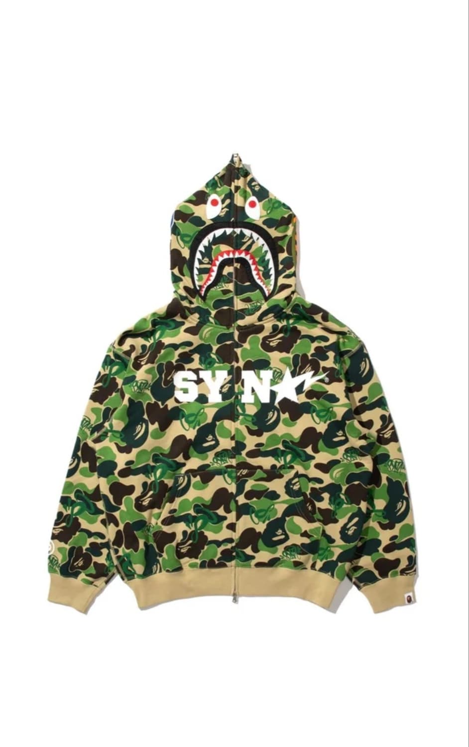 Syna × bape 카모 후드집업 그린 상품이미지3
