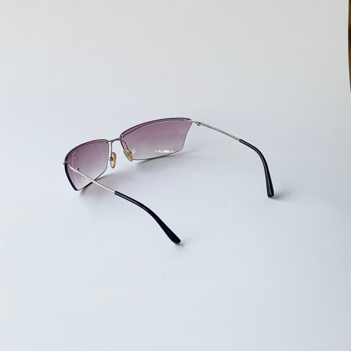 963 데드스탁 빈티지안경 Y2K 무테 선글라스 퍼플 그라데이션 틴트  상품이미지5