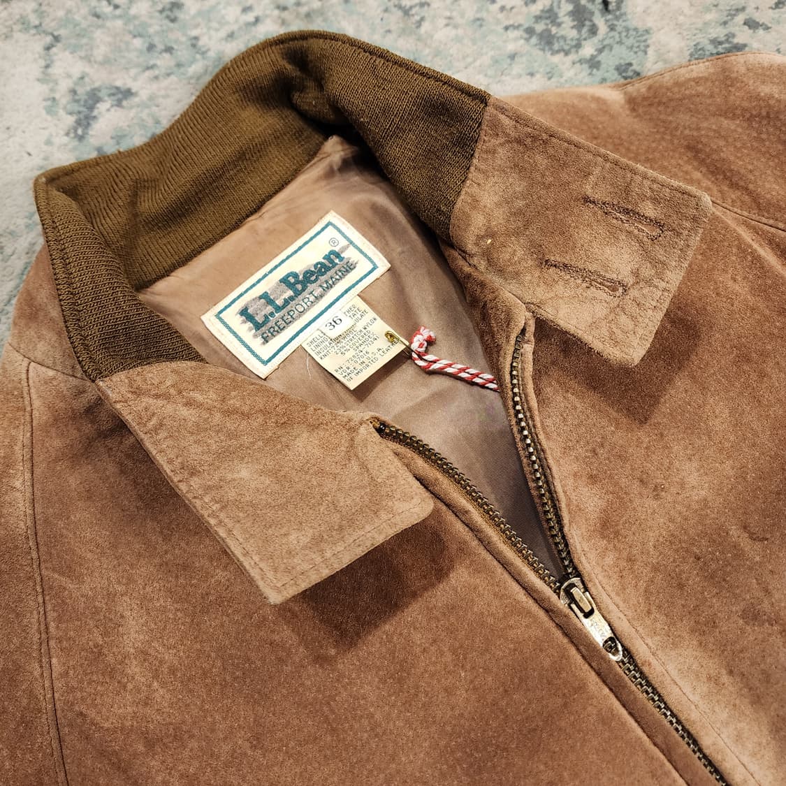 90s USA제작 엘엘빈 스웨이드 G9 헤링턴자켓 상품이미지4