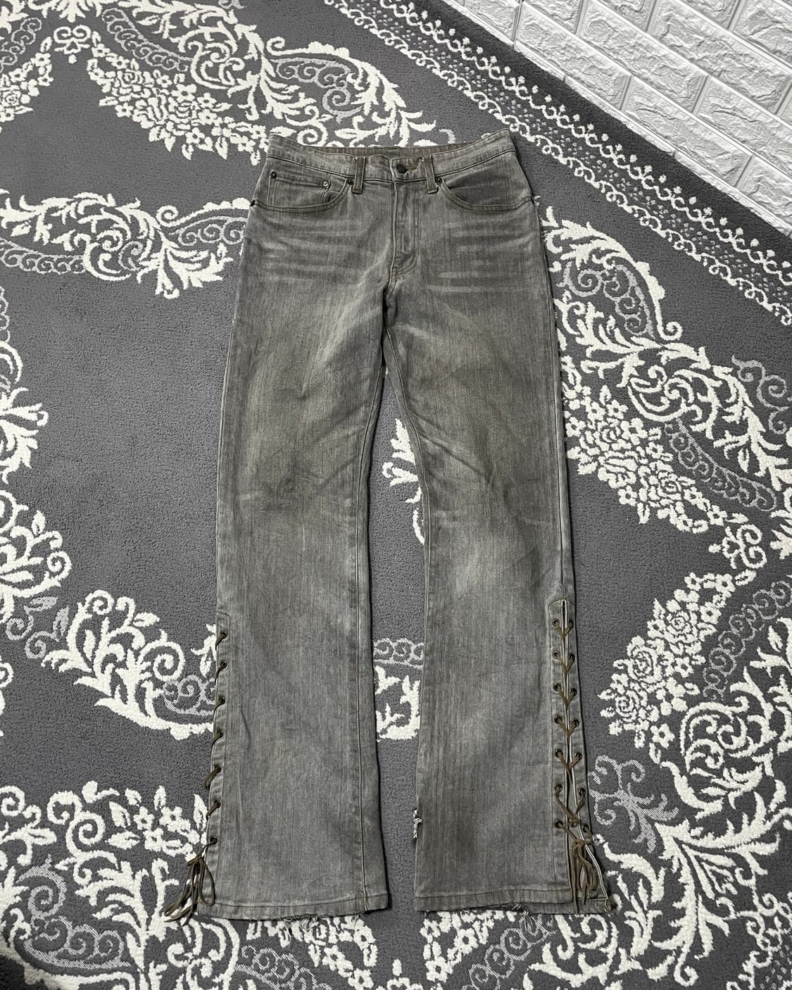 00‘s 아일렛 레이스업 데님 팬츠 상품이미지2