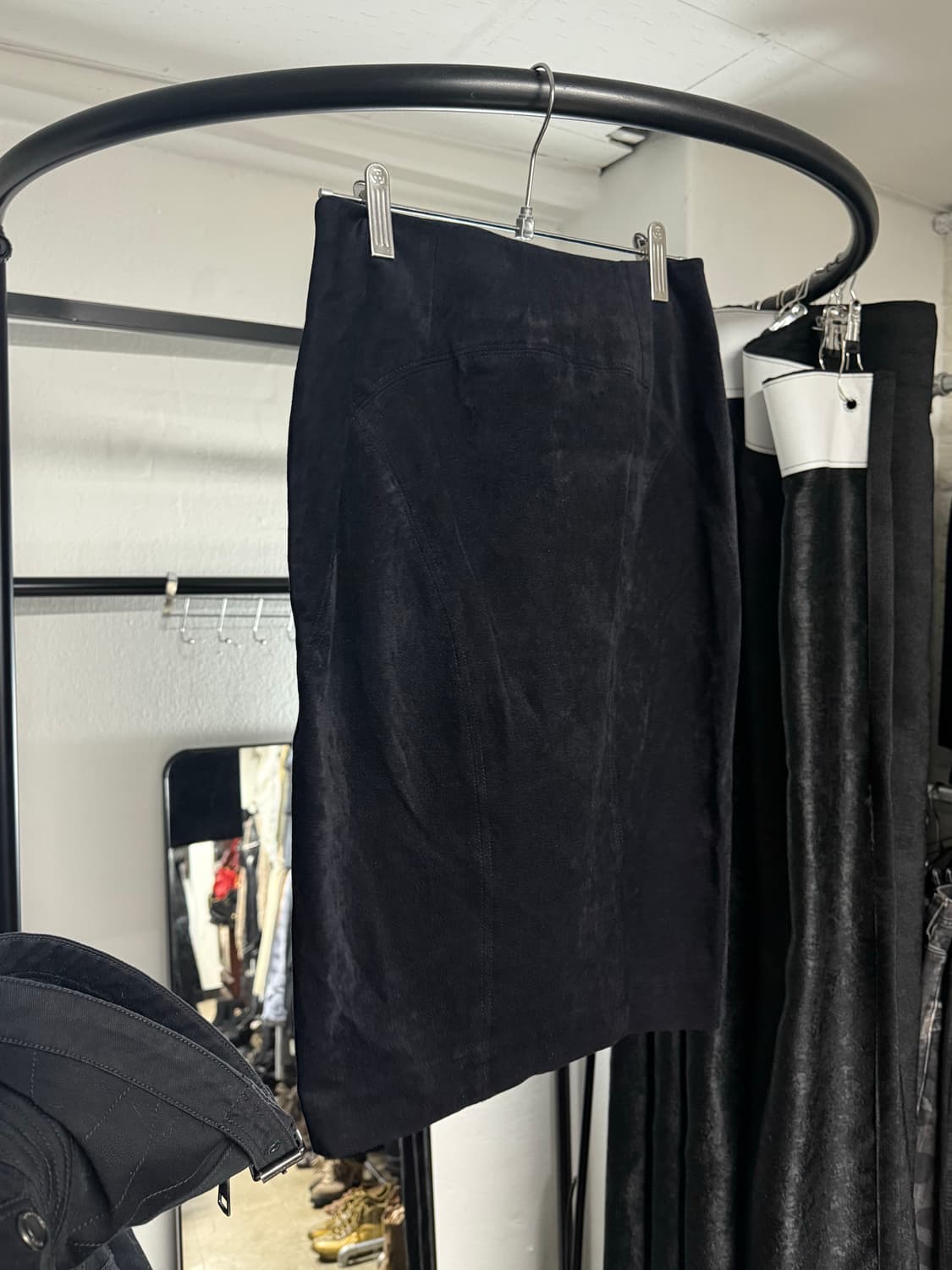 알렉산더왕 사선지퍼 핀 코듀로이 펜슬핏 스커트 상품이미지4