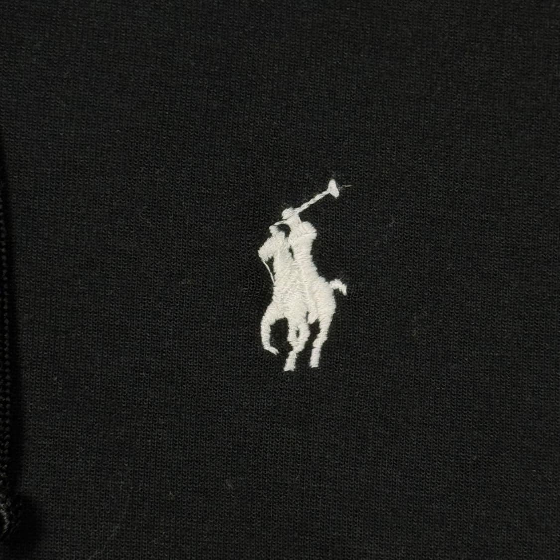 (M) 폴로 랄프로렌 QR라벨 더블 니트 풀 지퍼 후디 블랙 상품이미지3