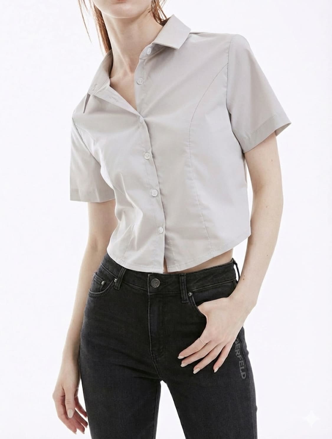 네비 nevy 케니 베이직 크롭 반팔셔츠 상품이미지2