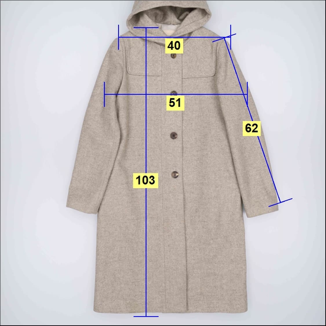 82 시스템 여성 후드 울 싱글 코트 4265 상품이미지10