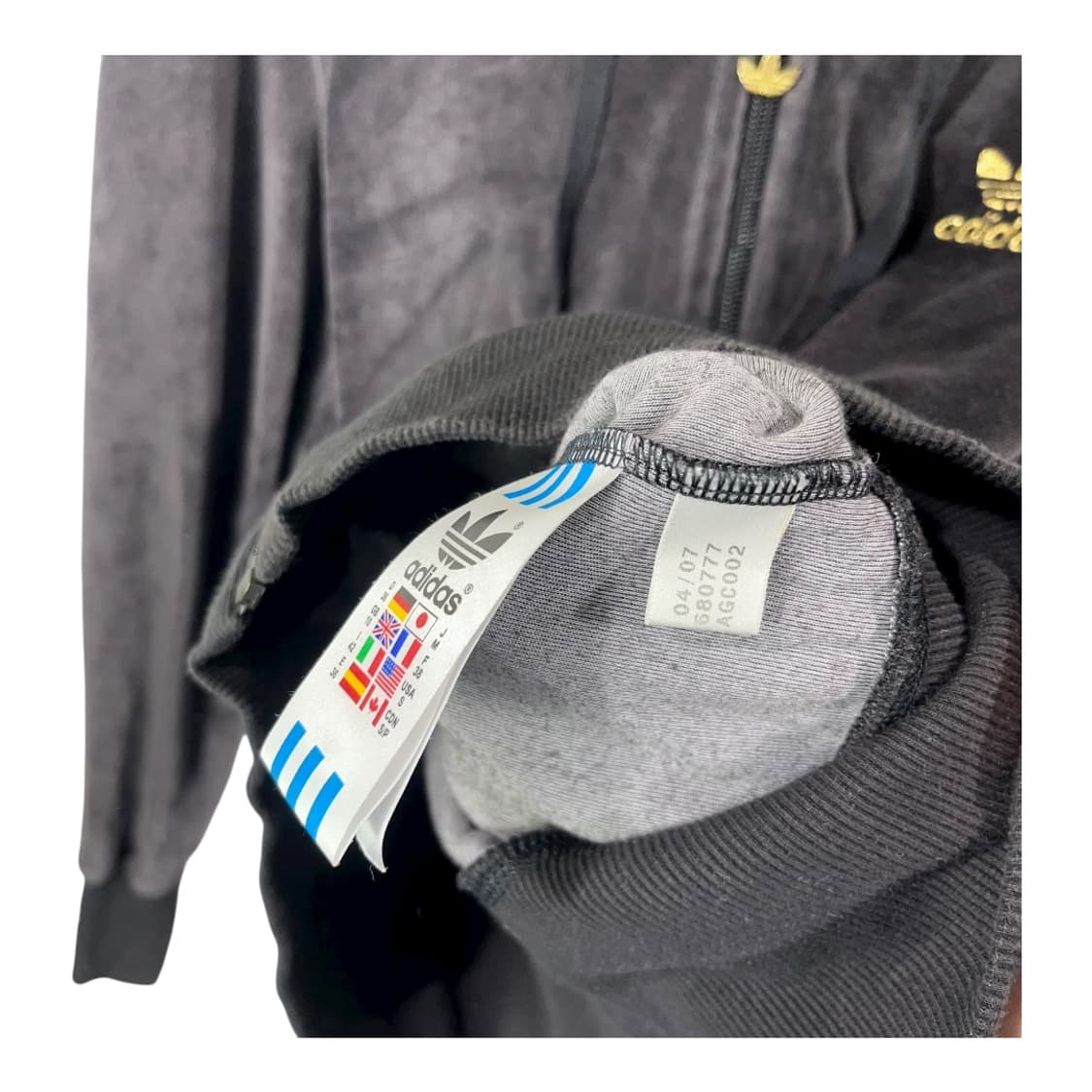 [Adidas] 아디다스 골드로고 벨루어 후드집업 상품이미지6