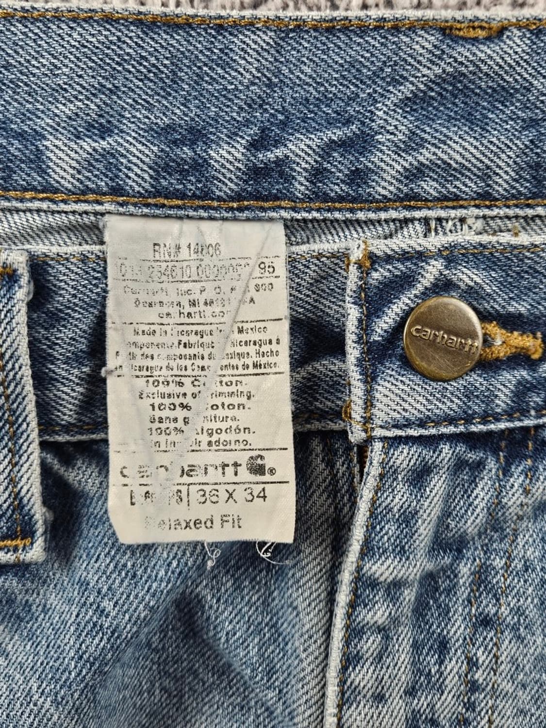칼하트 리페어 커스텀 데님 워크 팬츠 ( 36X34 ) / 11048 상품이미지7
