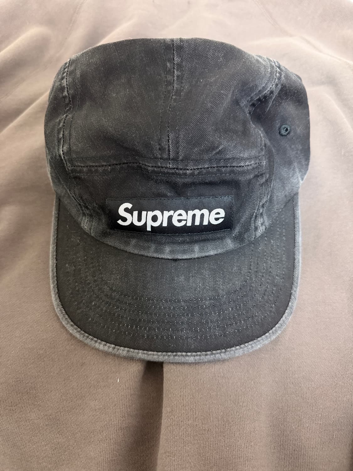 슈프림 워시드 치노 트윌 캠프캡 블랙 25ss 상품이미지1