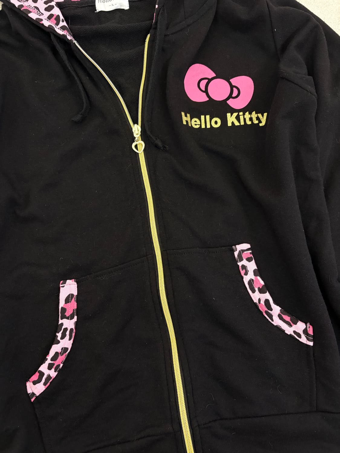 핑크 호피 키티 후드집업 상품이미지3
