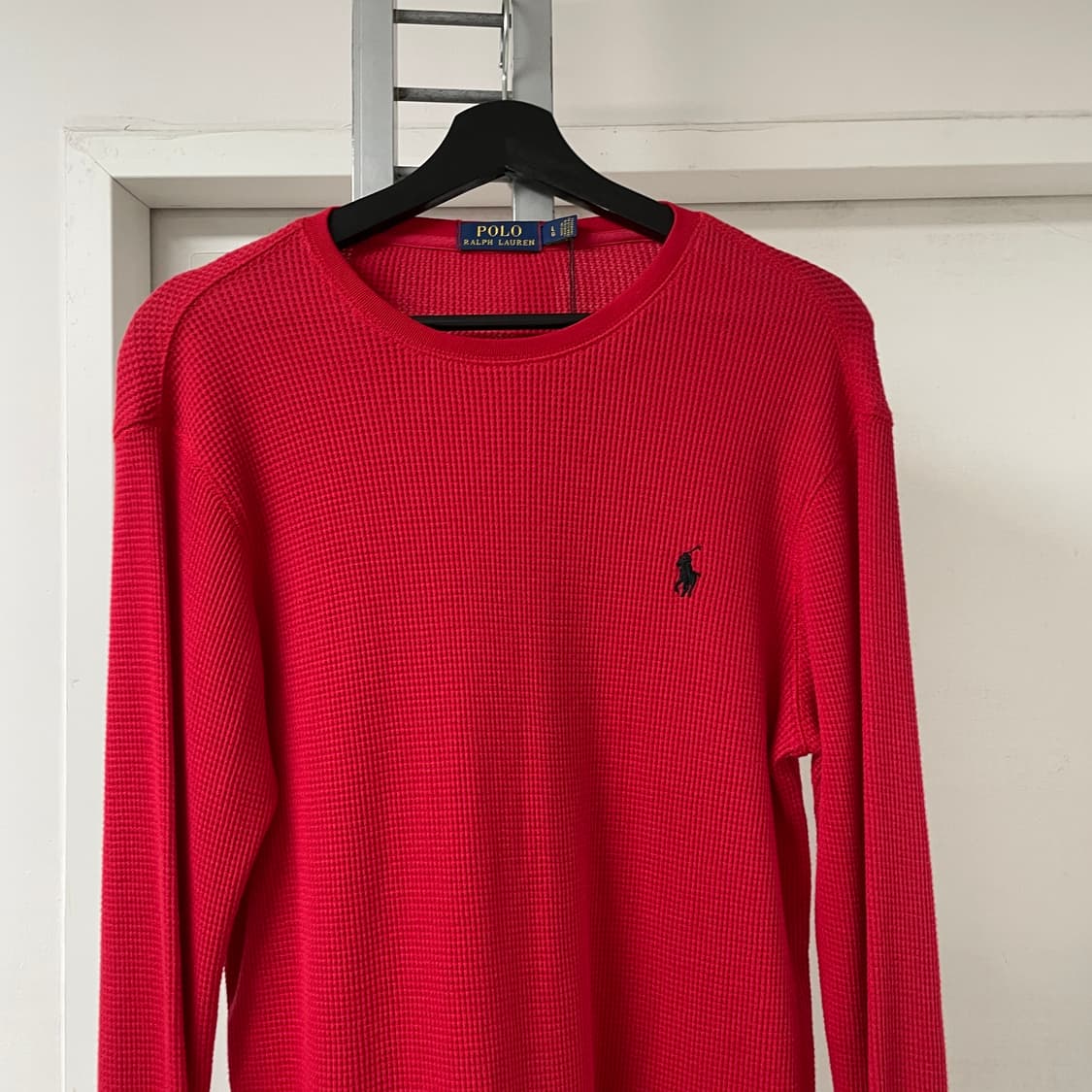 폴로 랄프로렌 와플 긴팔 티셔츠 레드 L 상품이미지2