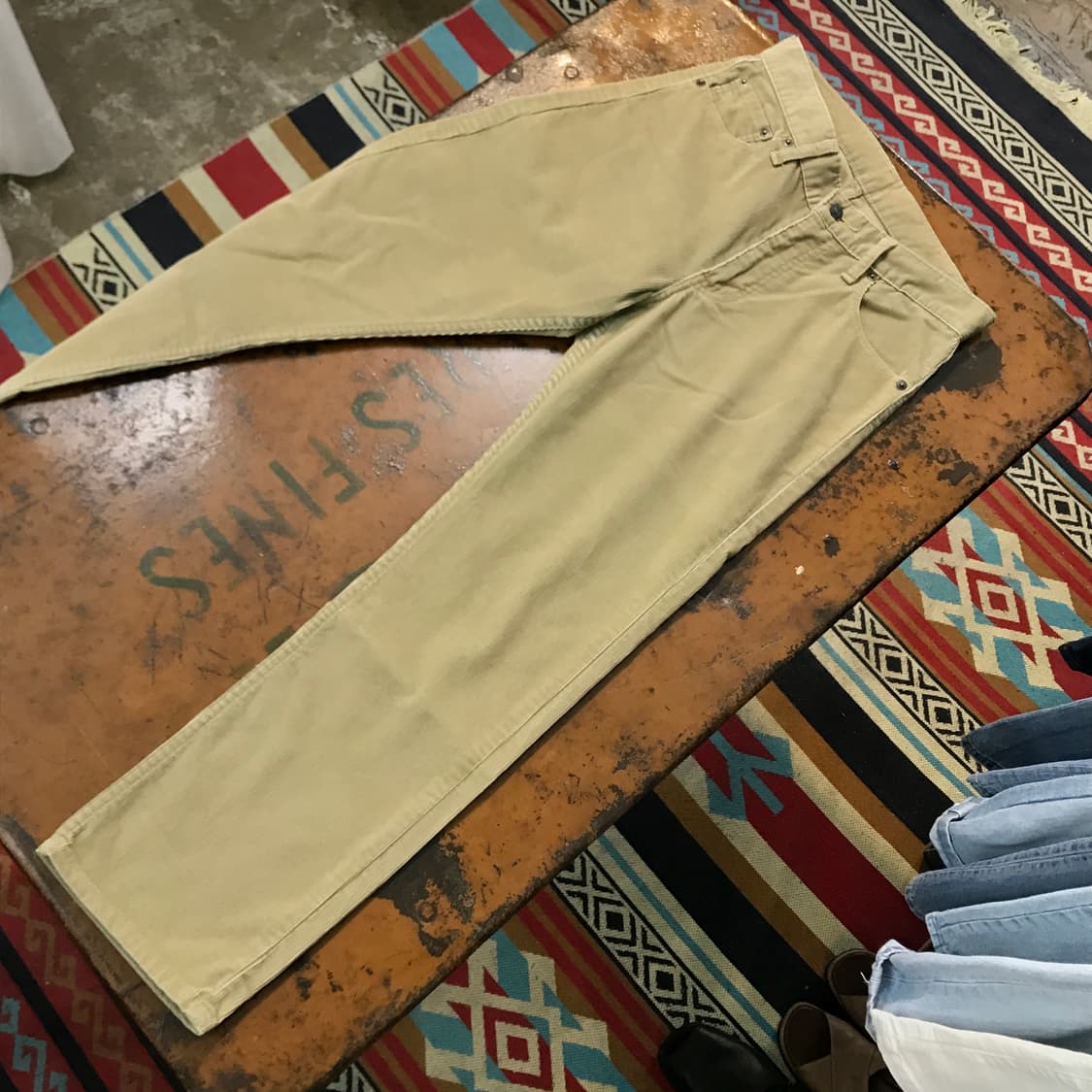 Japan 리바이스 505 베이지 코듀로이 팬츠 허리 27 28 사이즈  상품이미지2