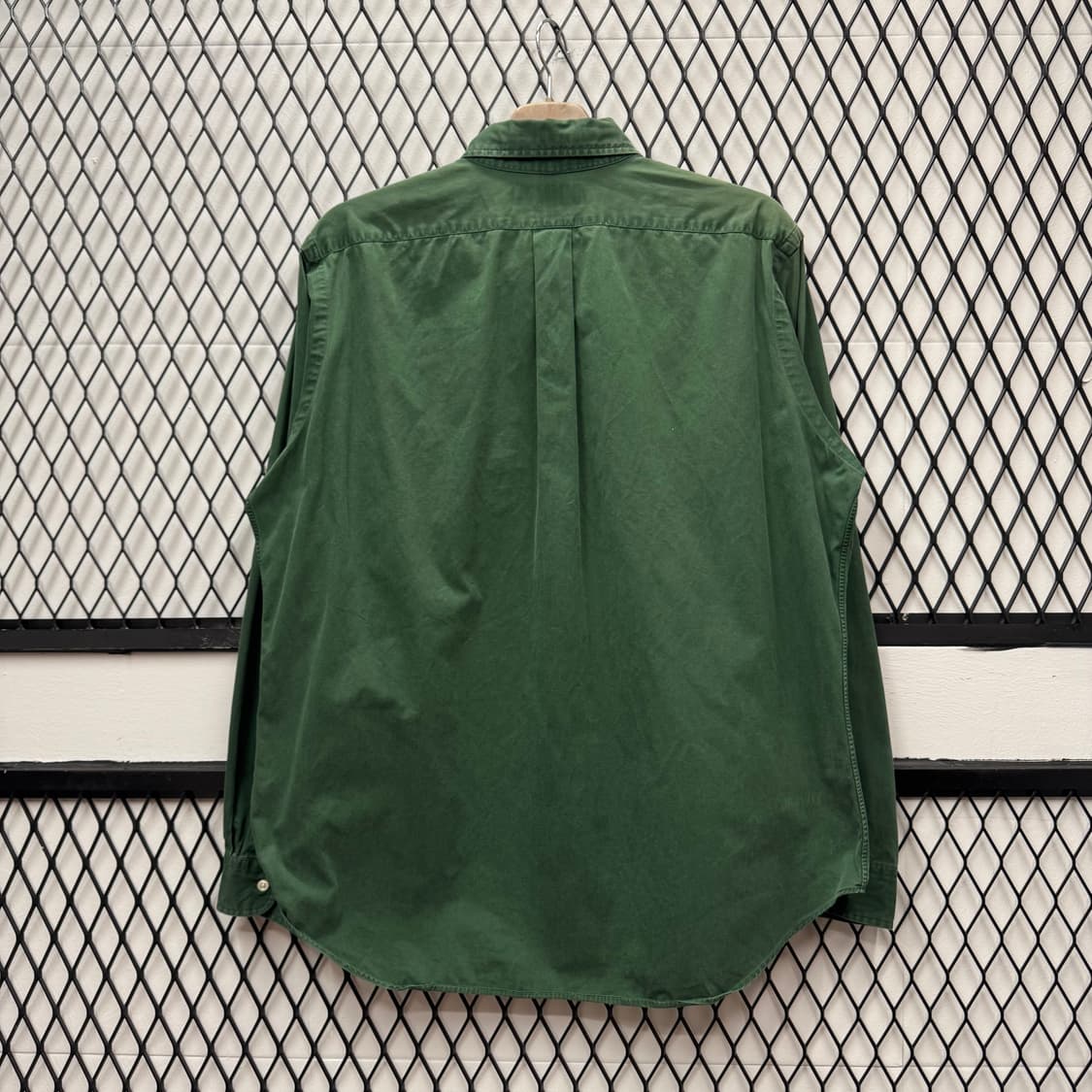 폴로 랄프로렌 솔리드 긴팔 셔츠 블루 포니 포인트 그린 상품이미지2