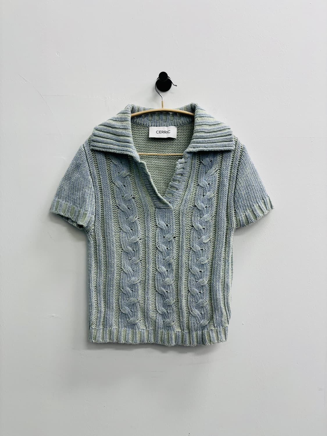 CERRIC(세릭) 케이블 칼라 반팔 니트 상품이미지1
