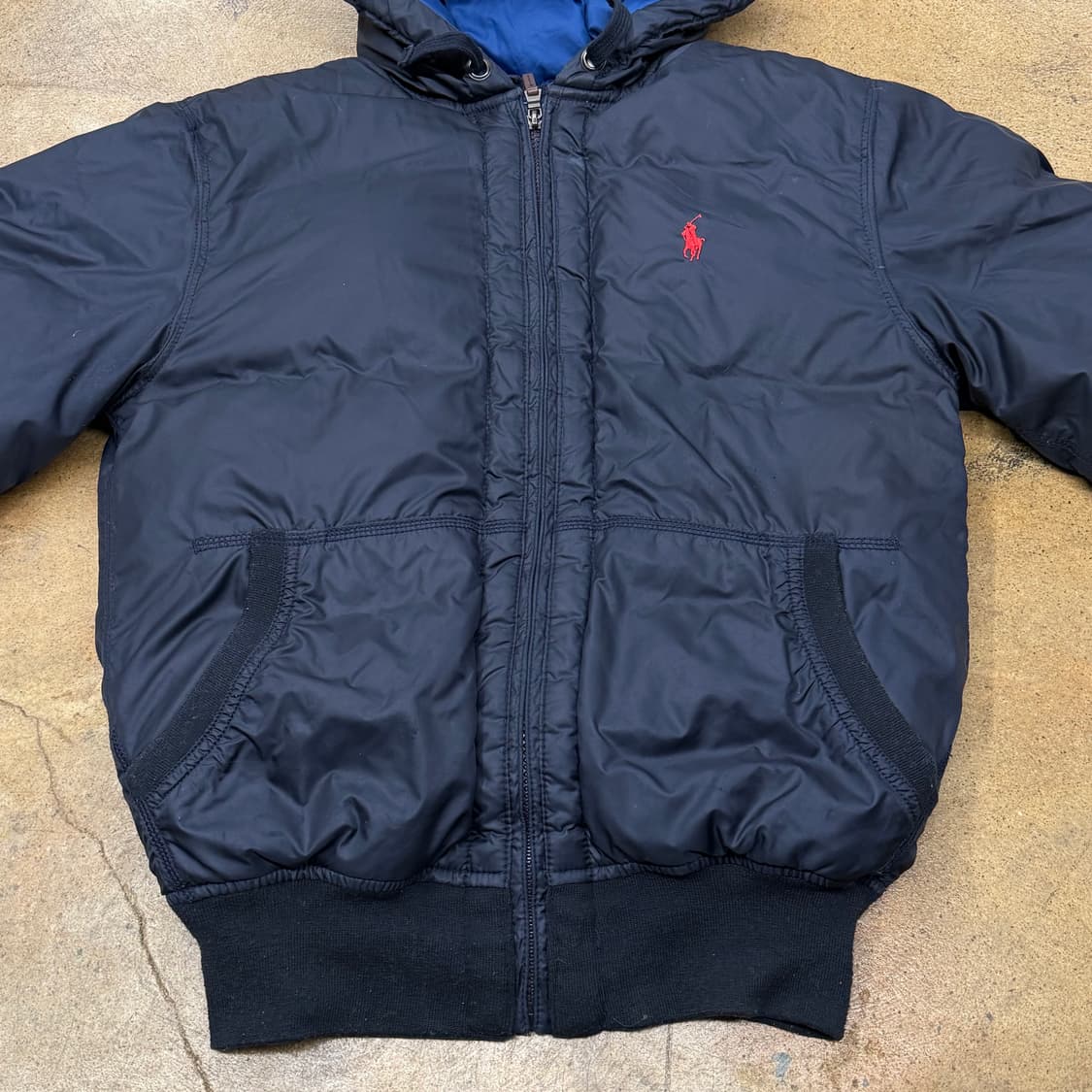폴로 랄프로렌 네이비 후드 숏패딩 상품이미지3