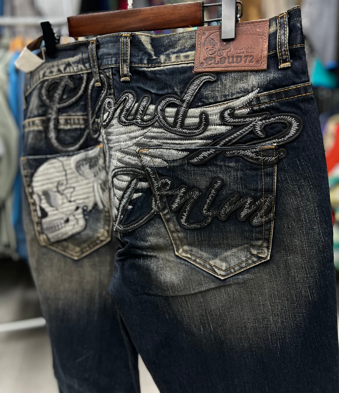 스컬윙 자수 데님 36 상품이미지5