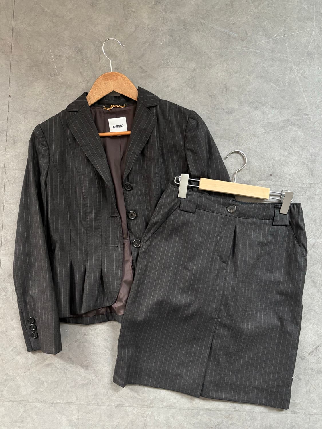 Moschino 모스키노 07FW 차콜 핀스트라이프 셋업 상품이미지3
