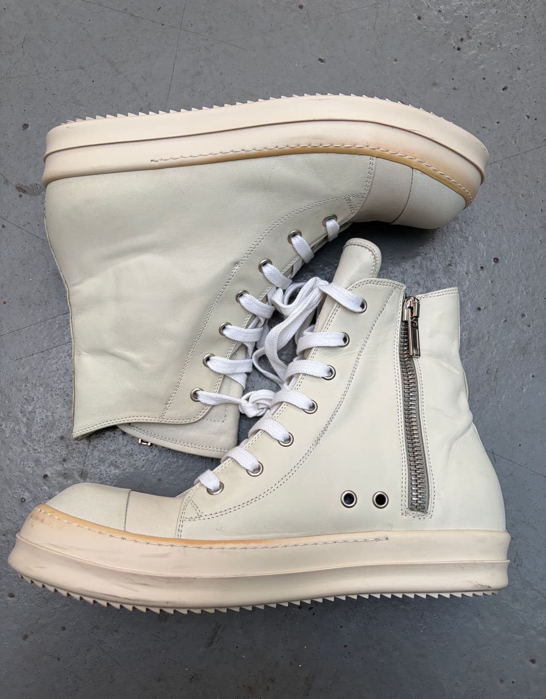 릭오웬스 12fw 라몬즈 하이 밀크 릭컨 다크쉐도우x  RICK OWEN 상품이미지4