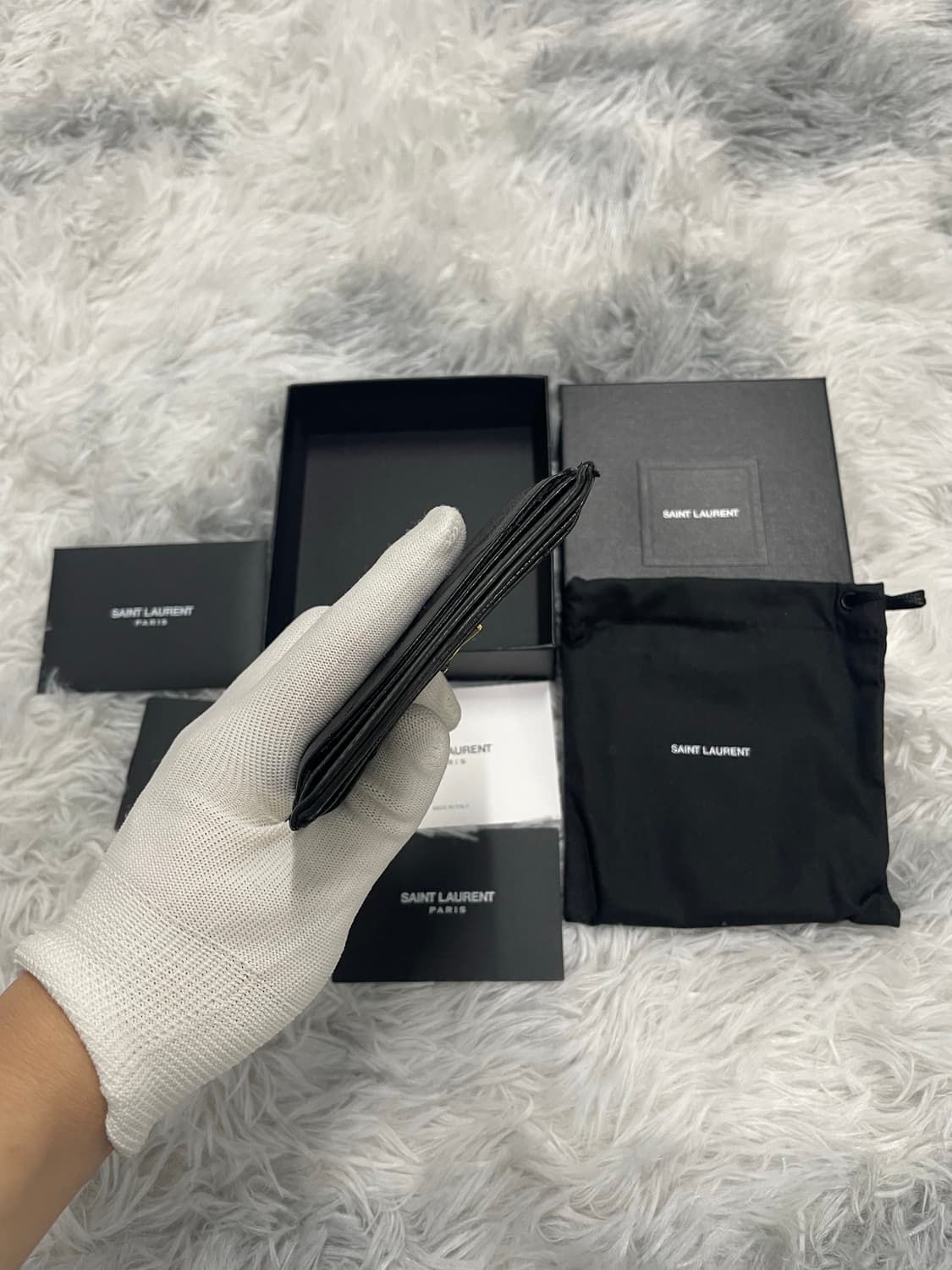 입생로랑 마틀라세 금장 카드지갑 블랙 [os] 상품이미지6