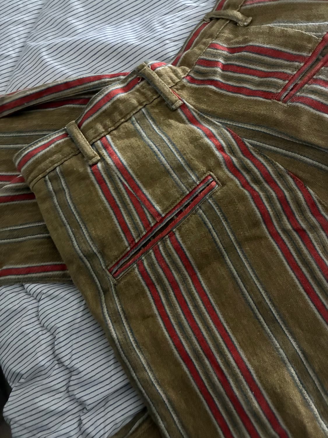 캐피탈 린넨 카리브 쉐도우 스트라이프 플레어 팬츠 상품이미지2