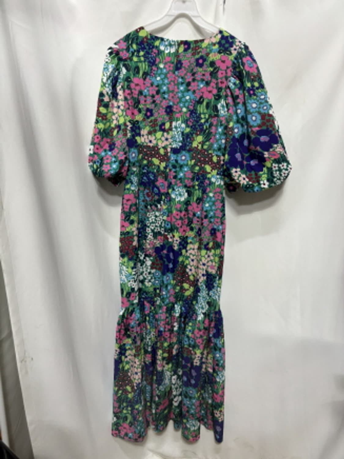 티파니 앤 플라워 패턴퍼프 소매 롱 원피스 상품이미지4