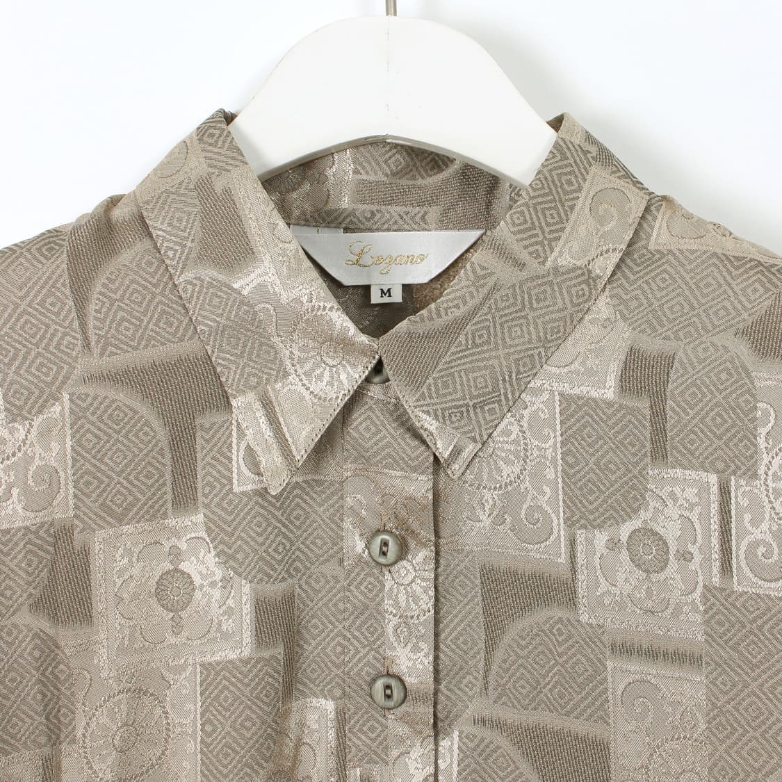 일본 빈티지 플라워 에스닉 패턴 롱 블라우스 상품이미지5