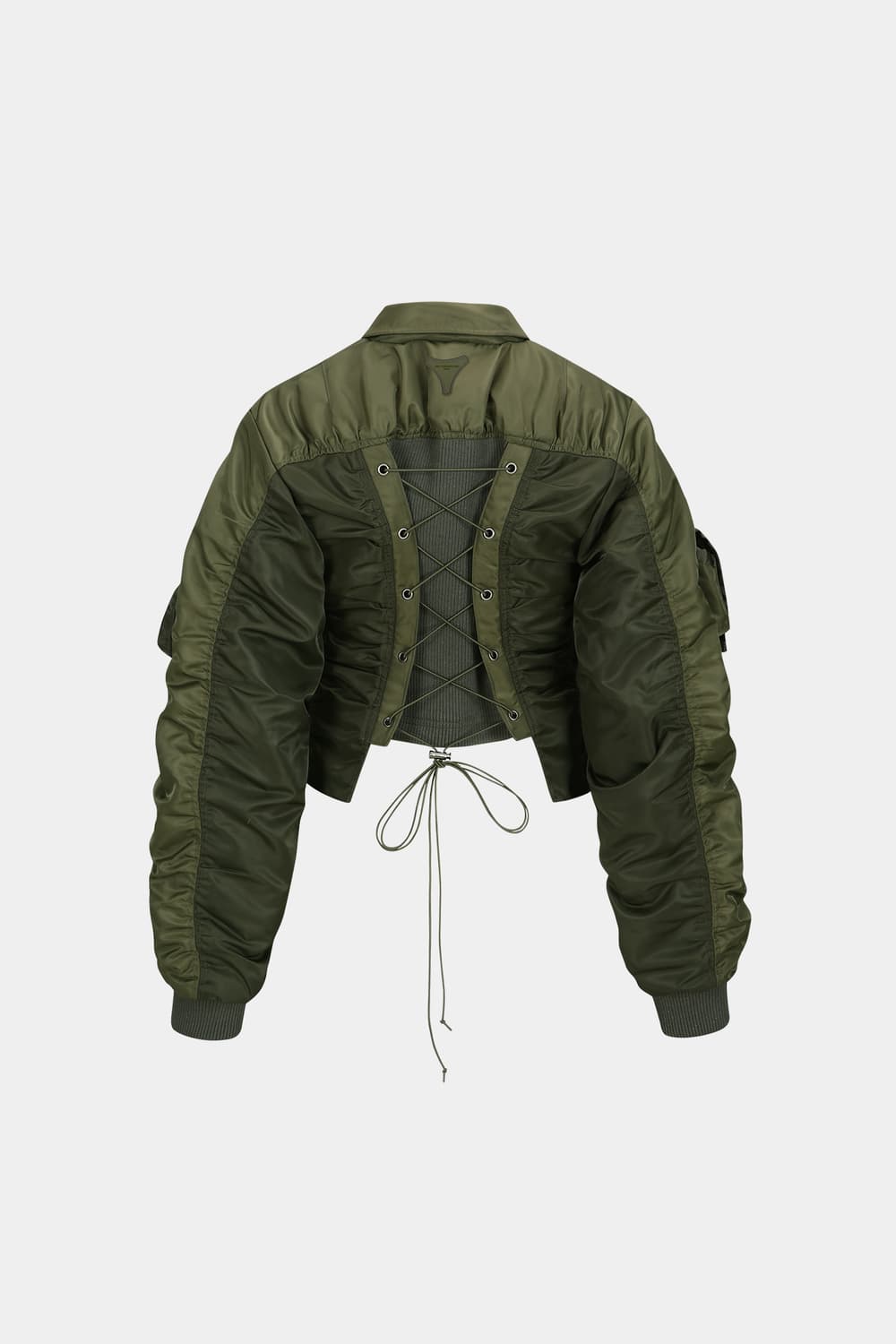 앤더슨벨 봄버 자켓 비탈리나 레이스업 카키 adsb ma1 awa652w 상품이미지2