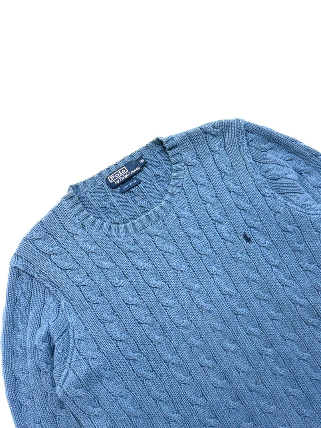 Polo 폴로 랄프롤렌 그레이블루 케이블 니트 상품이미지3