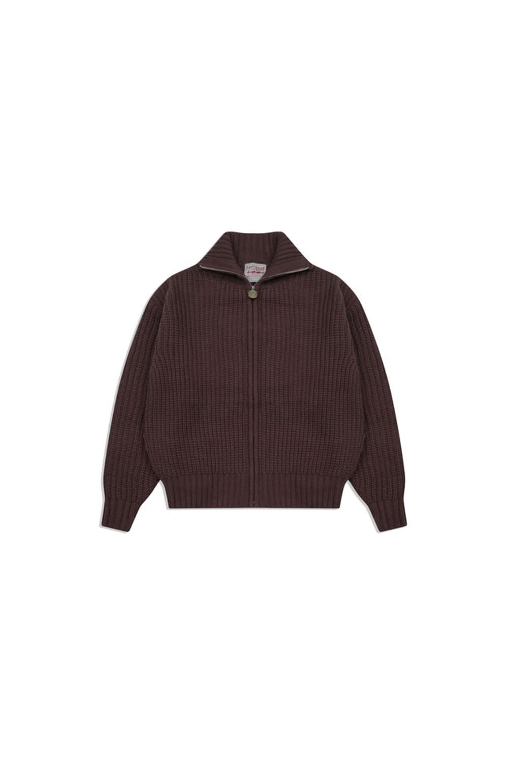 STU 하이넥 집업 스웨터 브라운 L 상품이미지2