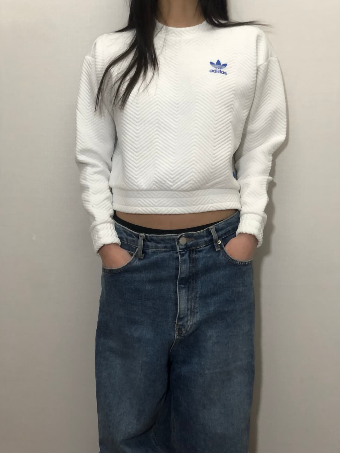 빈티지 아디다스 화이트 파이어버드 크롭 탑 상품이미지1