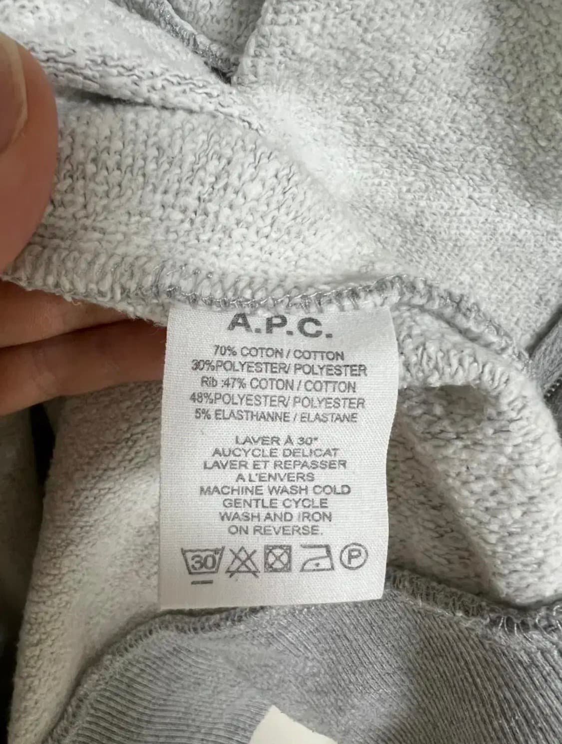 아페쎄 A.P.C / 후드 집업 그레이 / S 상품이미지4