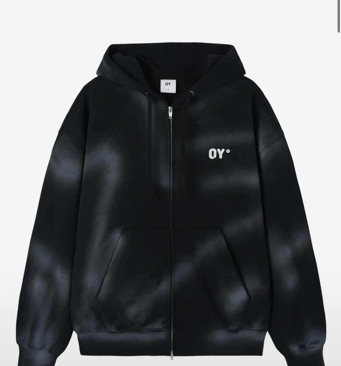 오와이 후드집업 블랙 L 1회착 상품이미지1