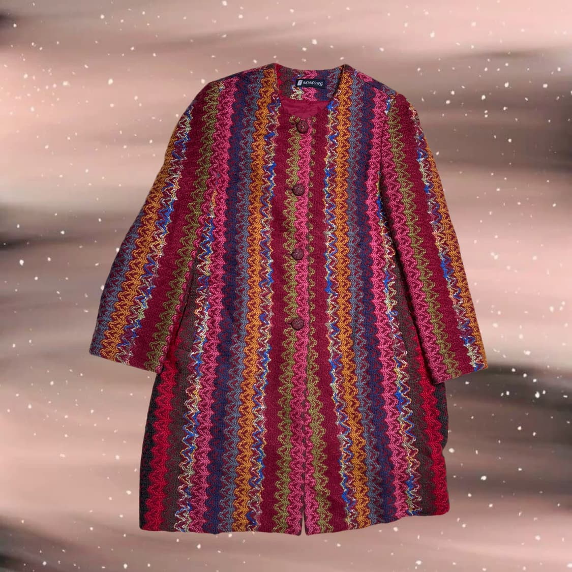 빈티지 하구미 모리걸 컬러 믹스 패턴 코트 상품이미지1