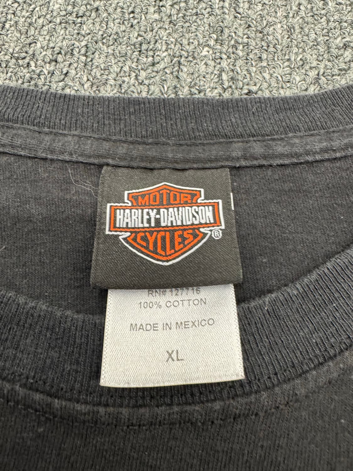 XL)00’s할리데이비슨 빈티지 플레임 다이스 프린팅 블랙 롱슬리브 상품이미지6