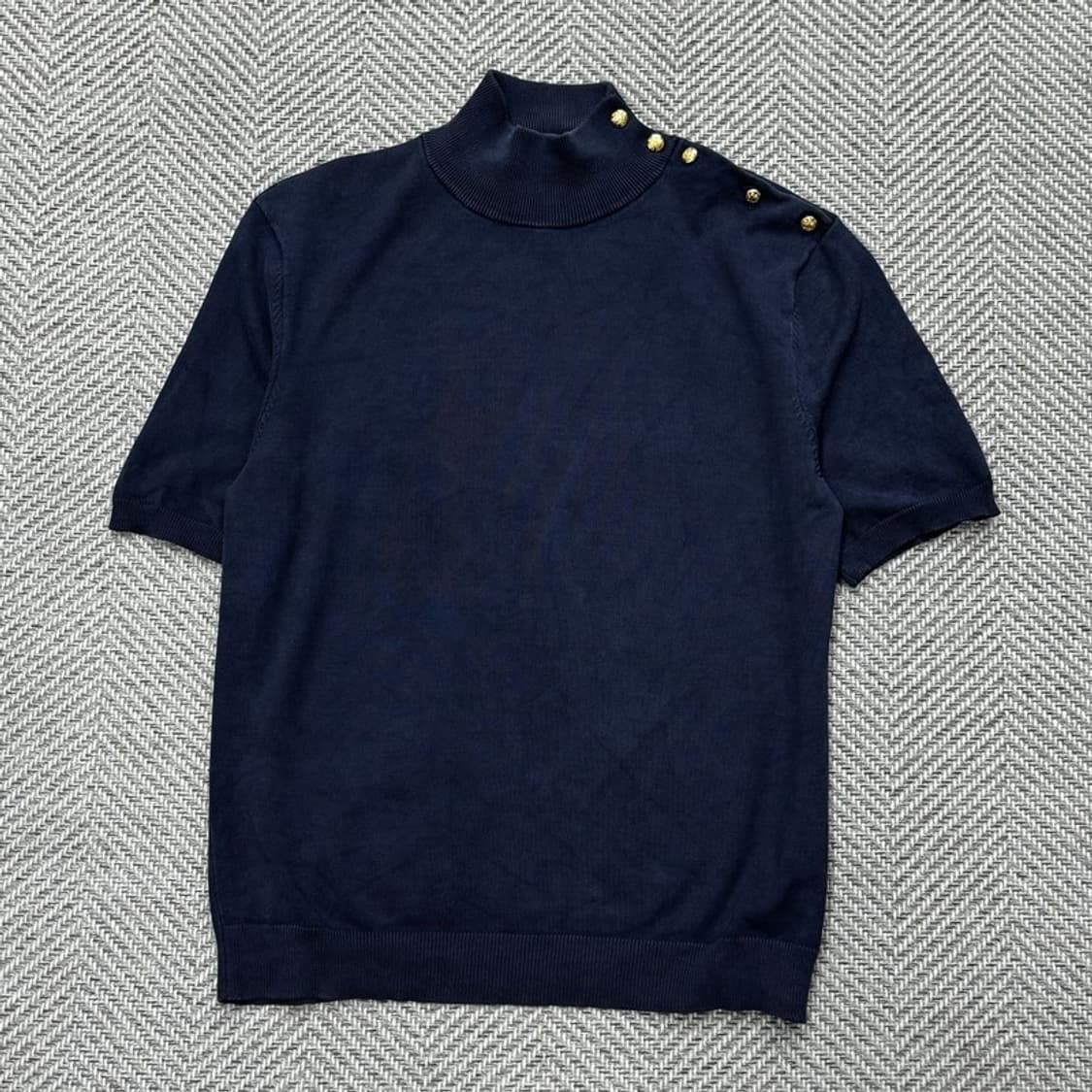 로렌 랄프 로렌 사이드 버튼 하프 니트 v2837 상품이미지1