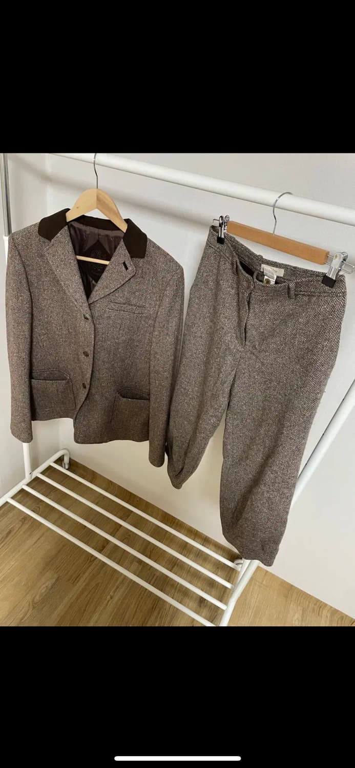 비꼴리끄 헤링본 브라운 자켓 팬츠 원피스 셋업 하객룩 승마복 라보빈티지 상품이미지8