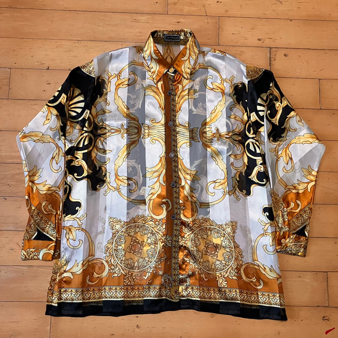 Gianni Versace 베르사체 시스루 골드 바로크 패턴 셔츠 105 상품이미지2