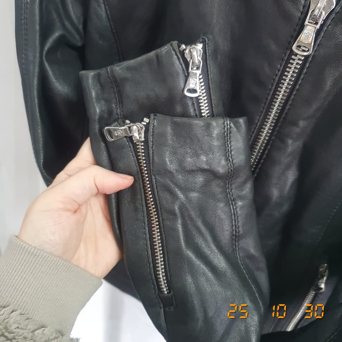 마시모두띠 양가죽자켓 eu S 블랙 상품이미지5