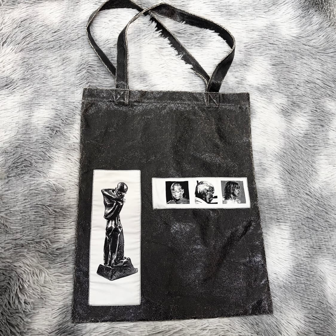 릭오웬스 패치워크 글리터 토트백 상품이미지4