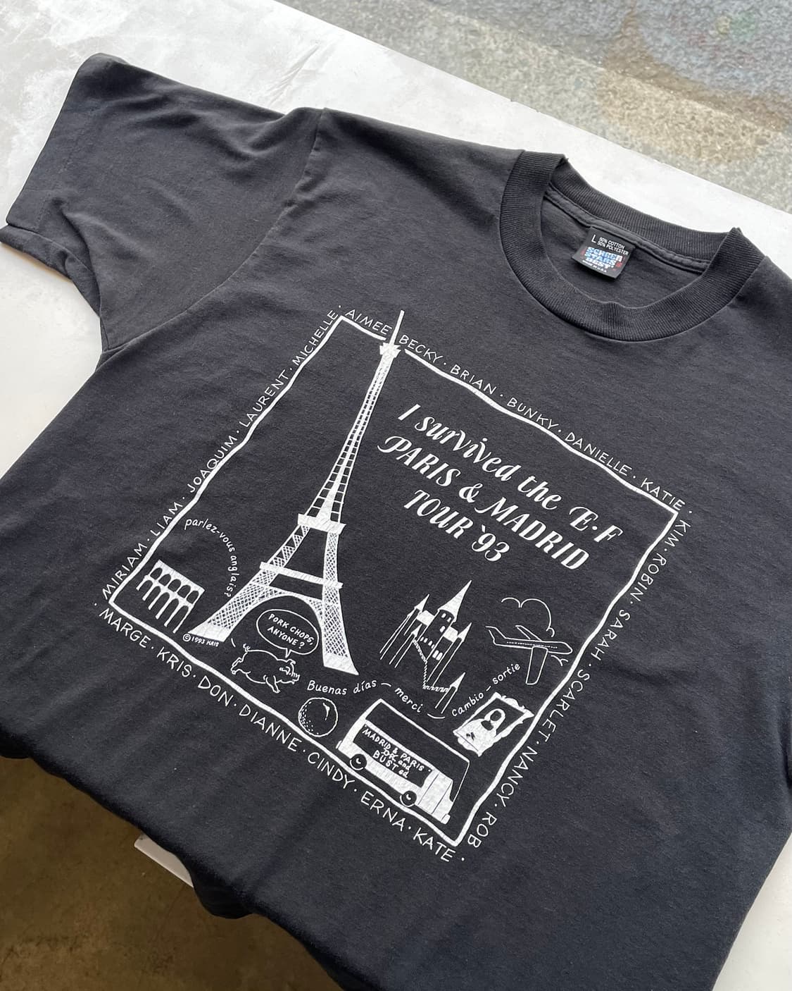 ‘Madrid & Paris tour 93’ T-shirt L 상품이미지5