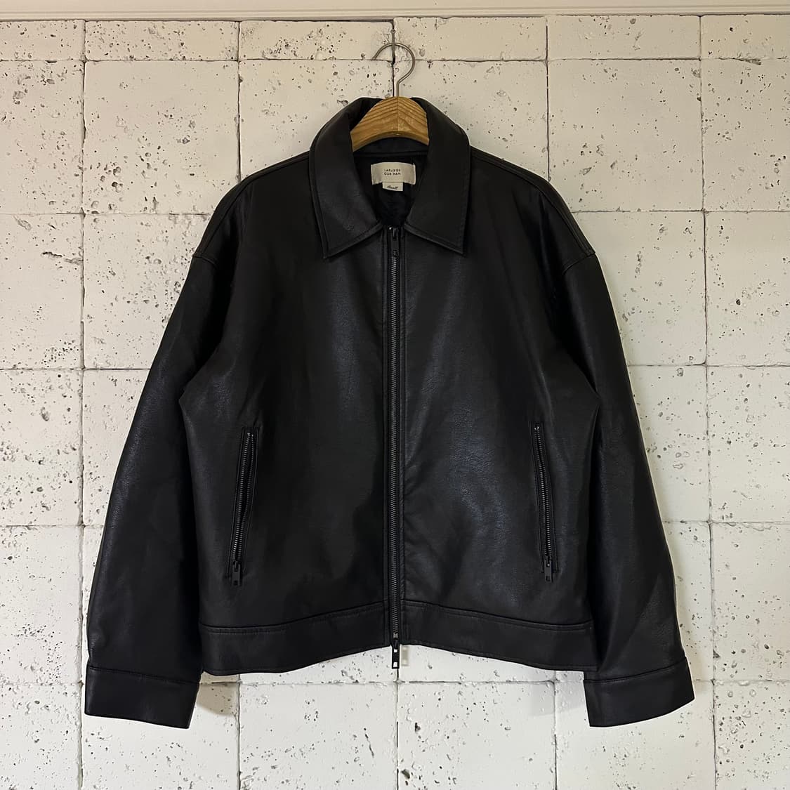 S 라퍼지스토어 레더 블루종 자켓 블랙 상품이미지1