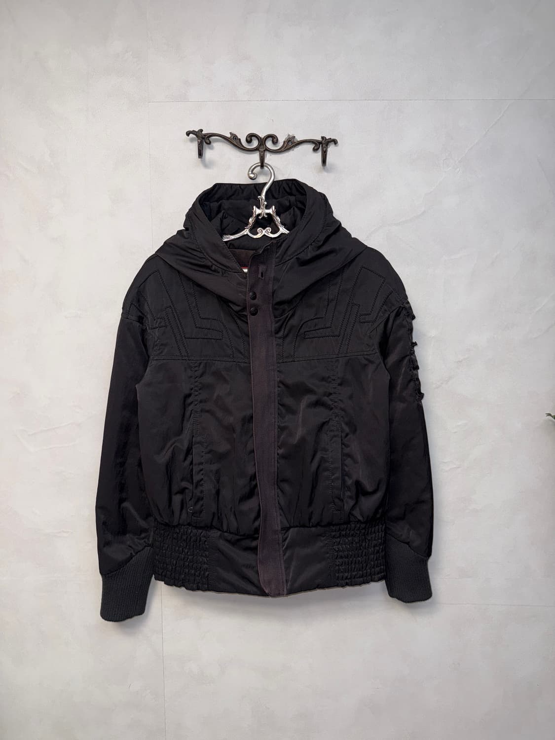 DIESEL black geometric pocket hood 패딩 상품이미지2
