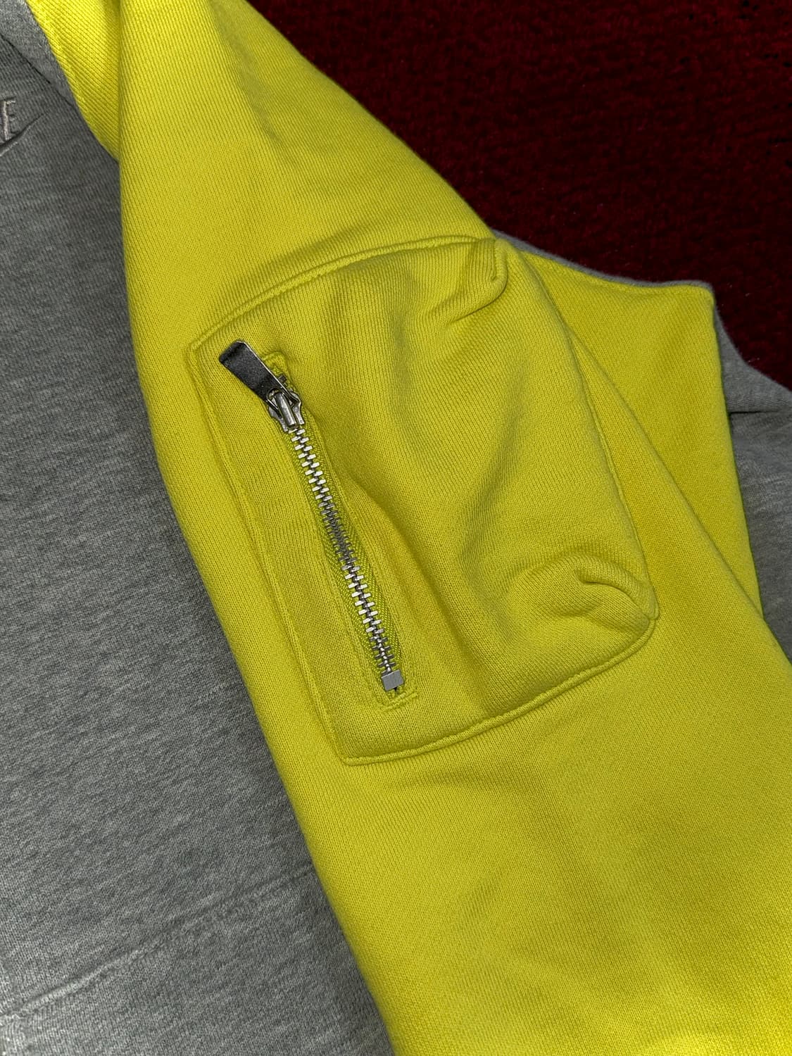 나이키 올드스쿨 레글런 코튼 후드집업 그레이/옐로우 100 상품이미지4