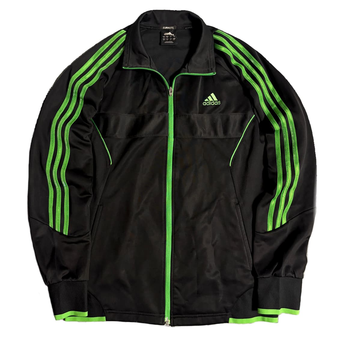 아디다스 삼선 블랙 그린 트랙탑 져지 상품이미지1