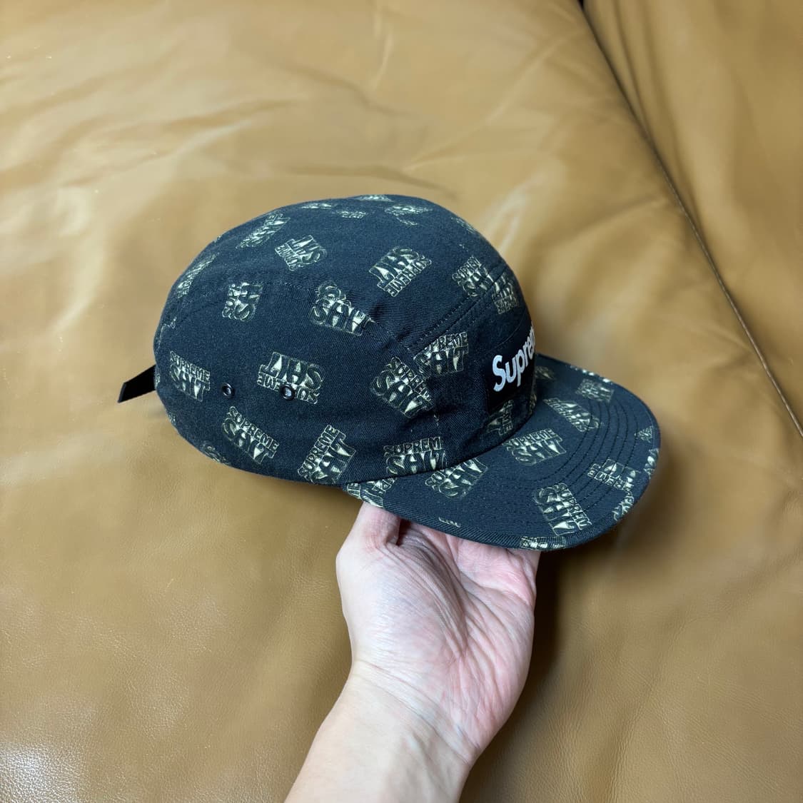 슈프림 캠프캡 모자 박스로고 SHIT 블랙 상품이미지3