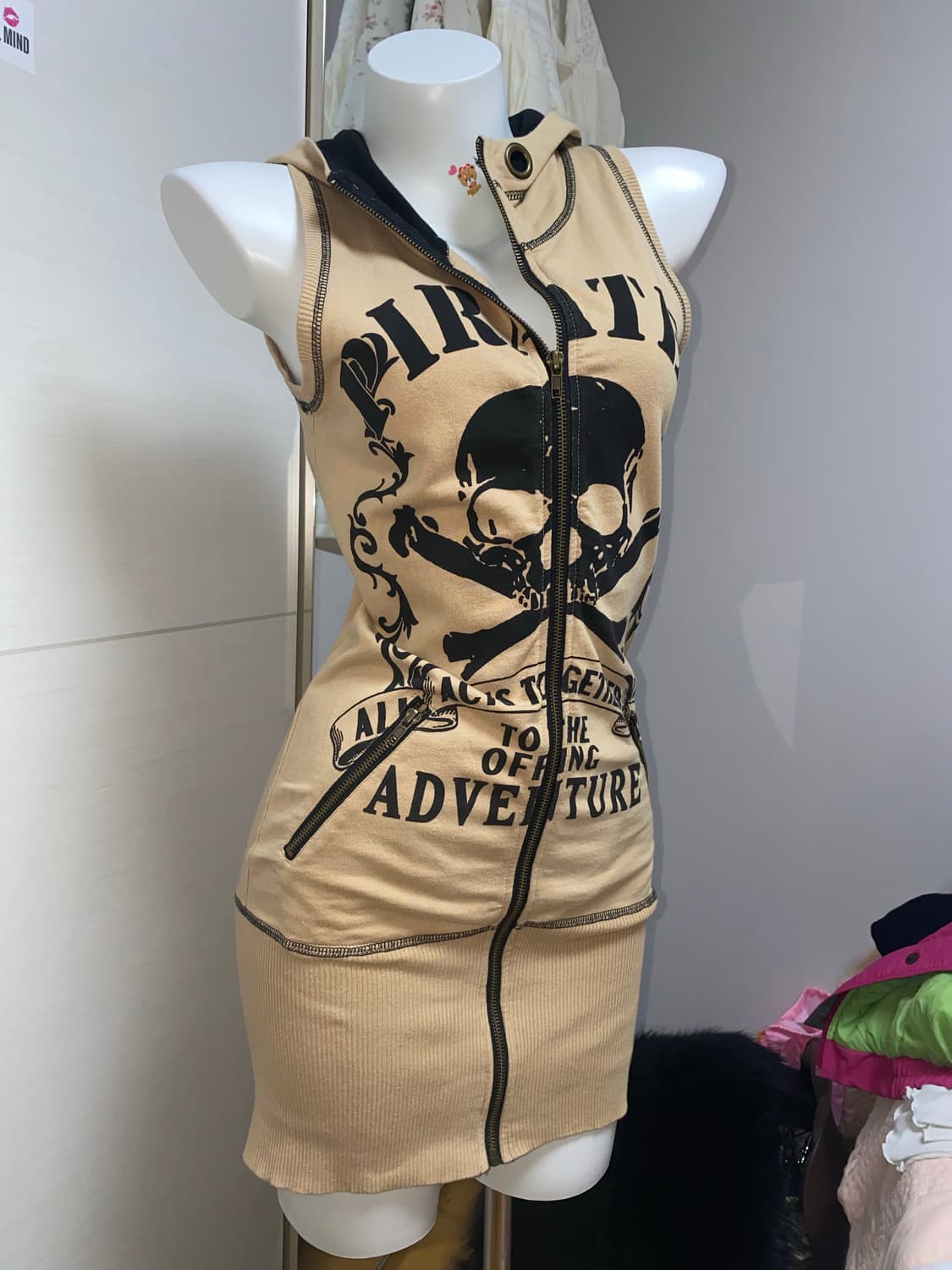 d.i.a. 다이아 스컬 후드집업 원피스/빈티지 갸루 오네 히메 펑크 상품이미지2